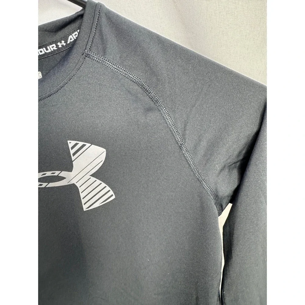 Under Armour Boys HeatGear Long Sleeve Compression Shirt Black YLG Large UPF 30